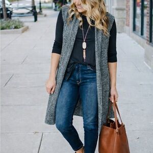 LuLaRoe MEDIUM open cardigan sleeveless marked blue Lu La Roe casual